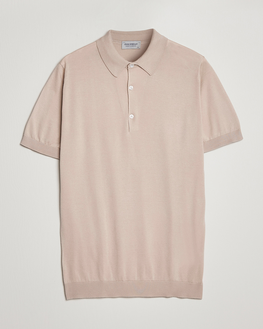 Hombres | Polos | John Smedley | Adrian Slim Fit Sea Island Polo Almond