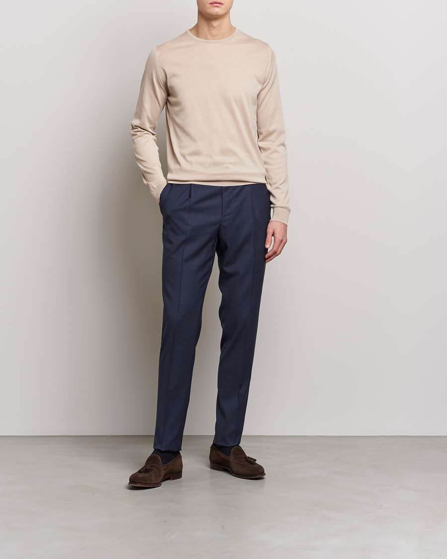 Hombres | Jerséis y prendas de punto | John Smedley | Hatfield Sea Island Crew Neck Almond