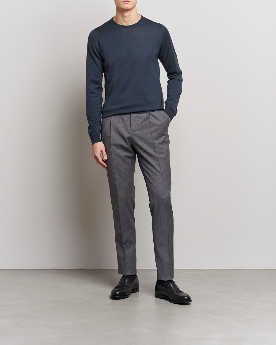 Hombres | Jerséis y prendas de punto | John Smedley | Hatfield Sea Island Crew Neck Granite
