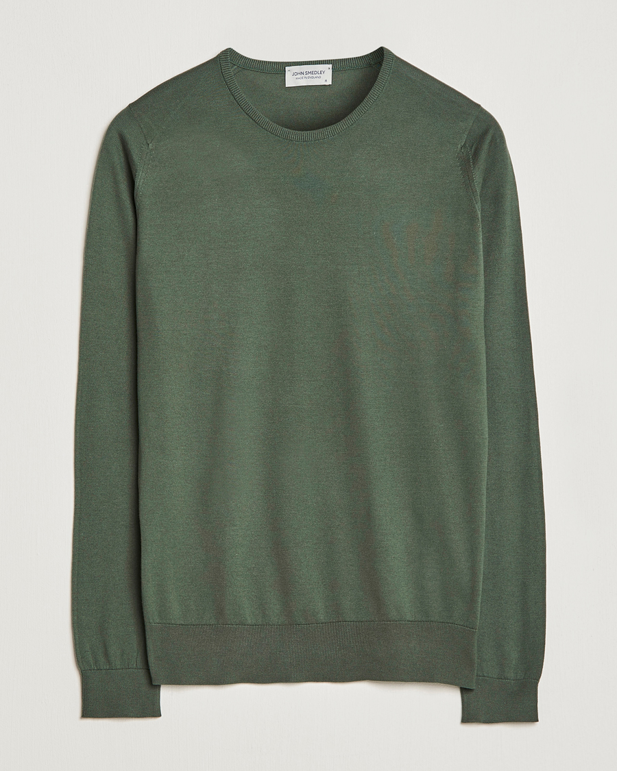 Hombres | Jerséis y prendas de punto | John Smedley | Hatfield Sea Island Crew Neck Palm Green