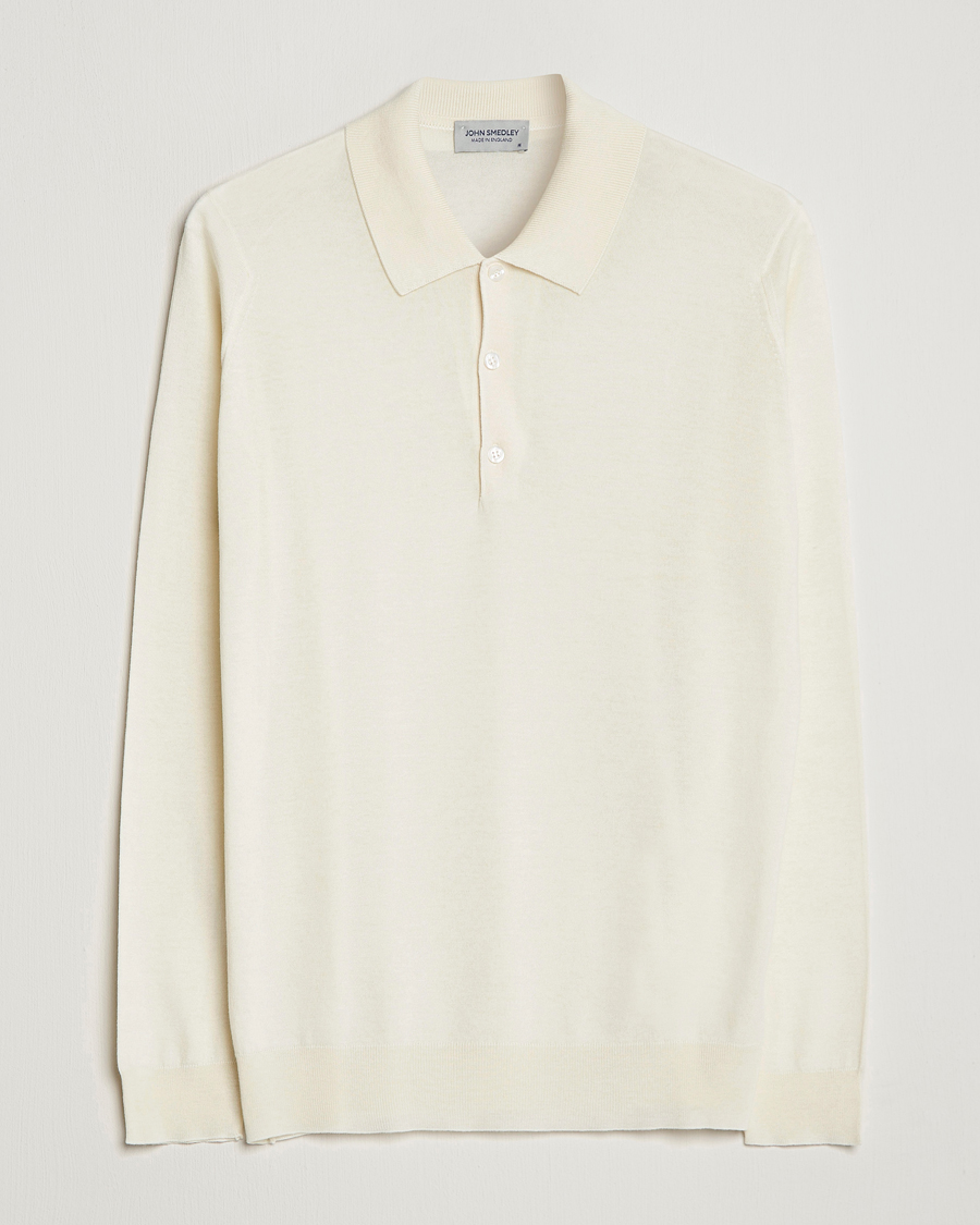Hombres | Jerséis y prendas de punto | John Smedley | Belper Wool/Cotton Polo Pullover Latte