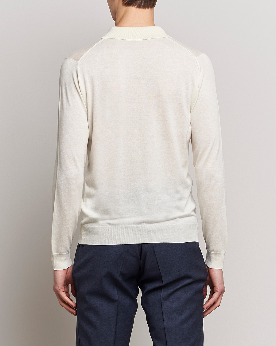 Hombres | Jerséis y prendas de punto | John Smedley | Belper Wool/Cotton Polo Pullover Latte