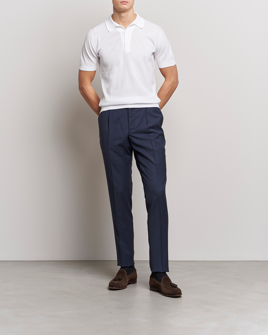 Hombres | Polos | John Smedley | Roth Structured Pique White