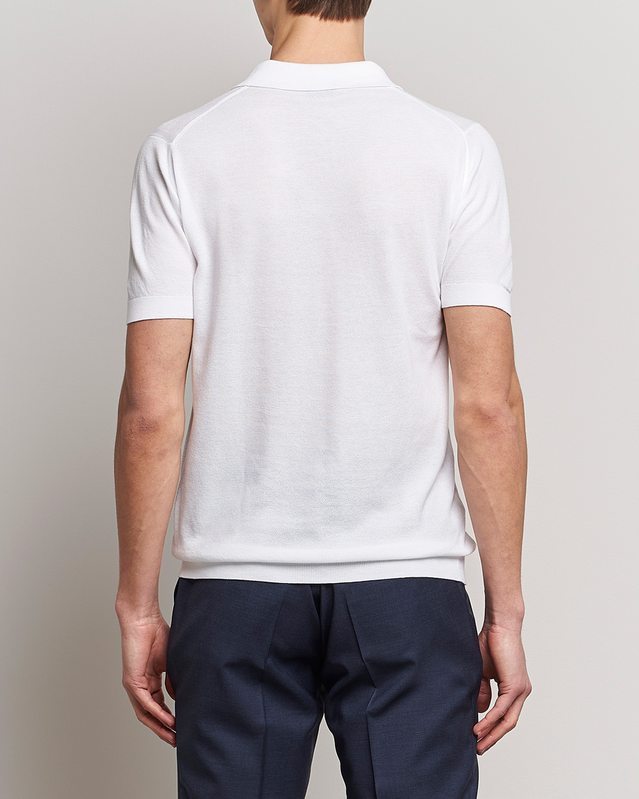 Hombres | Polos | John Smedley | Roth Structured Pique White