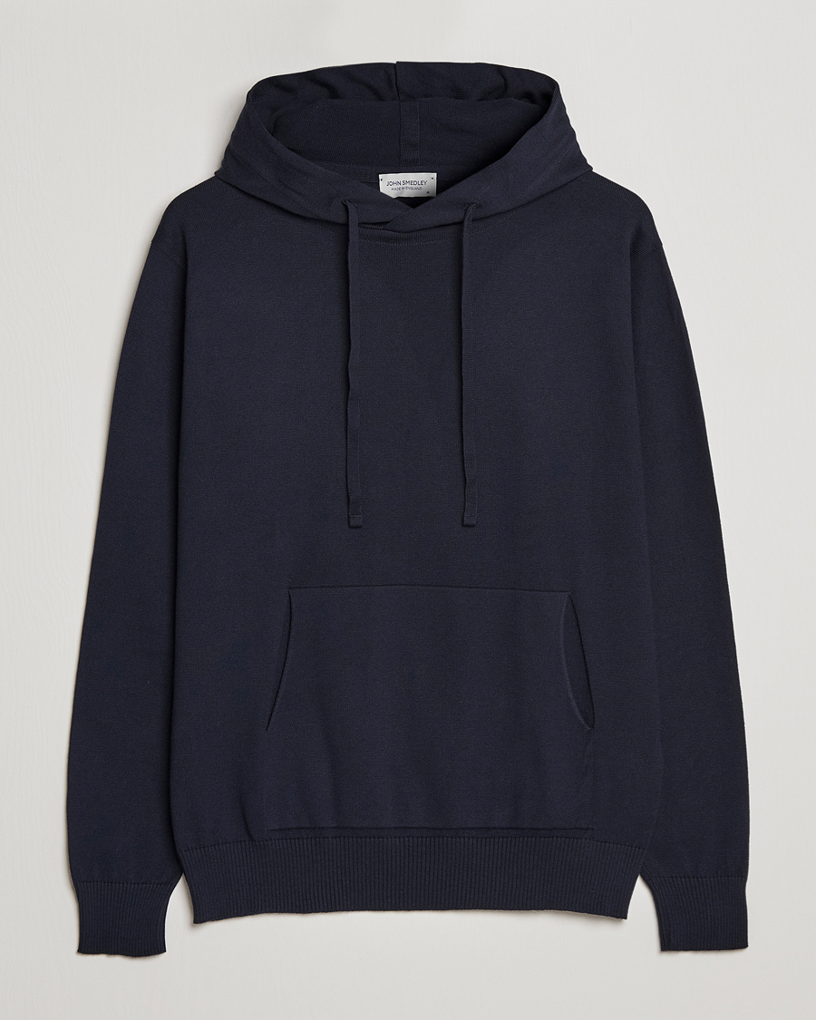 Hombres | Jerséis y prendas de punto | John Smedley | Sundown Sea Island Hoodie Navy