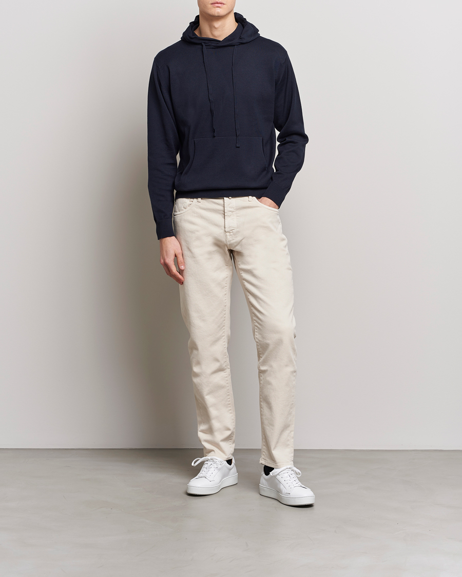 Hombres | Jerséis y prendas de punto | John Smedley | Sundown Sea Island Hoodie Navy