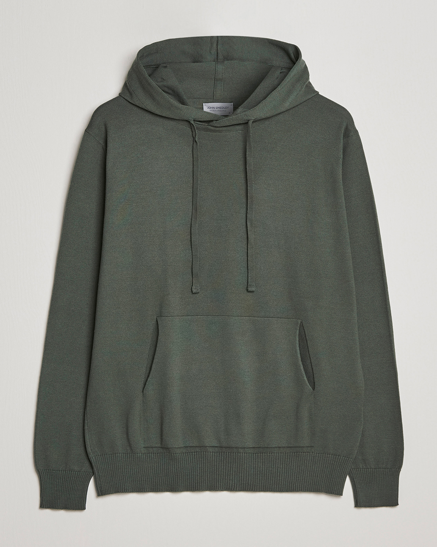 Hombres | Jerséis y prendas de punto | John Smedley | Sundown Sea Island Hoodie Palm Green