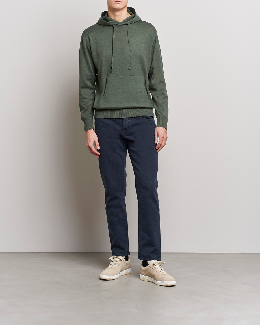 Hombres | Jerséis y prendas de punto | John Smedley | Sundown Sea Island Hoodie Palm Green
