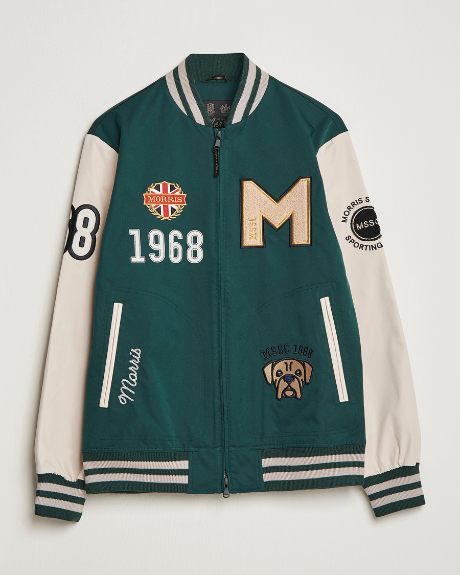 Hombres | Abrigos y chaquetas | Morris | Ramsey Nylon Baseball Jacket Green/White