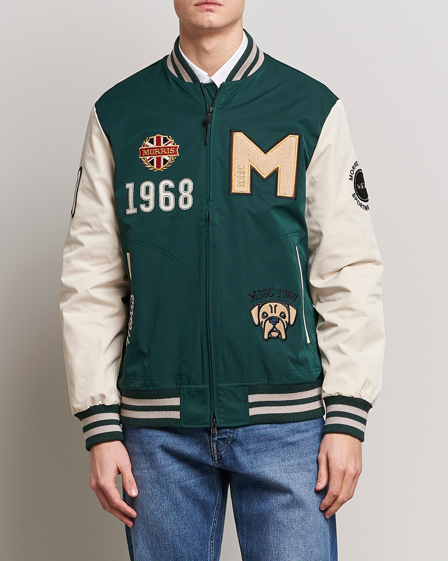 Hombres | Abrigos y chaquetas | Morris | Ramsey Nylon Baseball Jacket Green/White