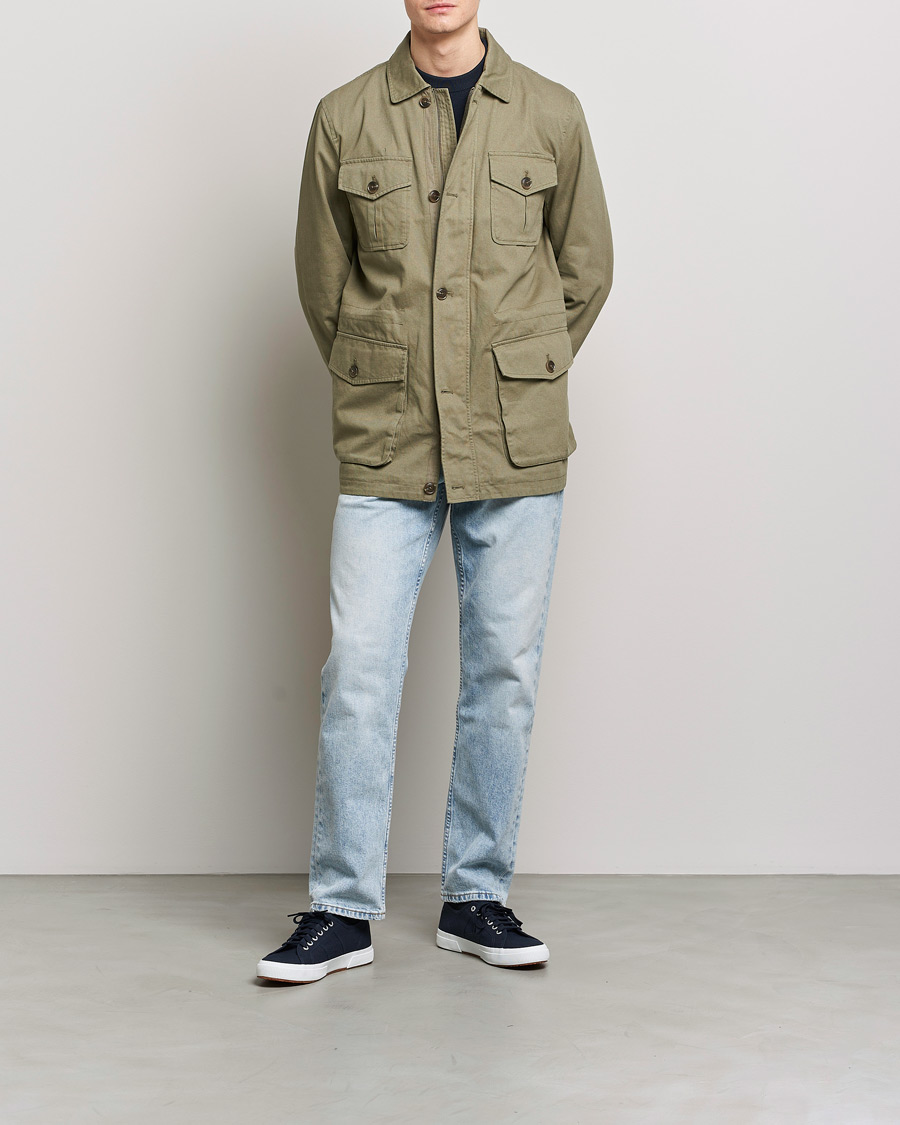 Hombres | Abrigos y chaquetas | Morris | Amira Cotton Sand Field Jacket Olive