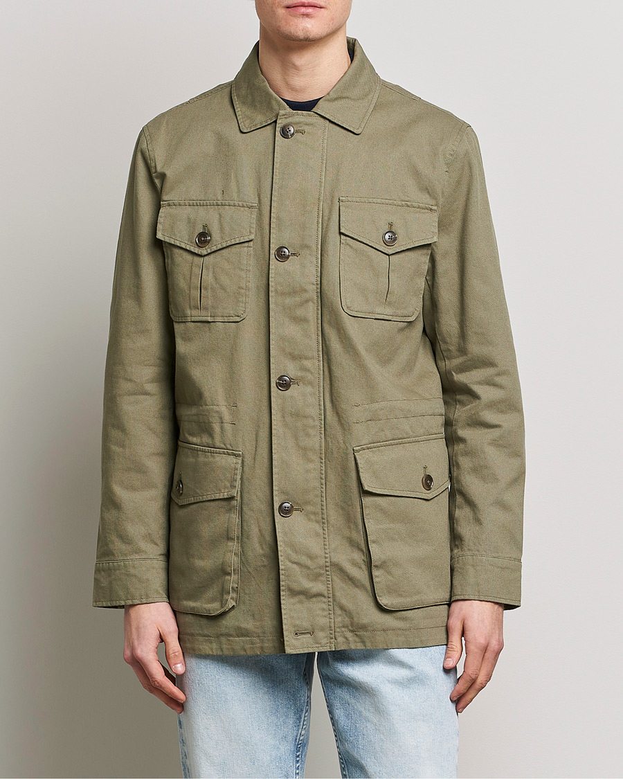 Hombres | Abrigos y chaquetas | Morris | Amira Cotton Sand Field Jacket Olive