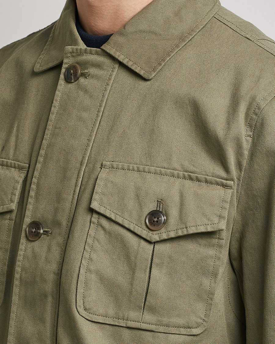 Hombres | Abrigos y chaquetas | Morris | Amira Cotton Sand Field Jacket Olive