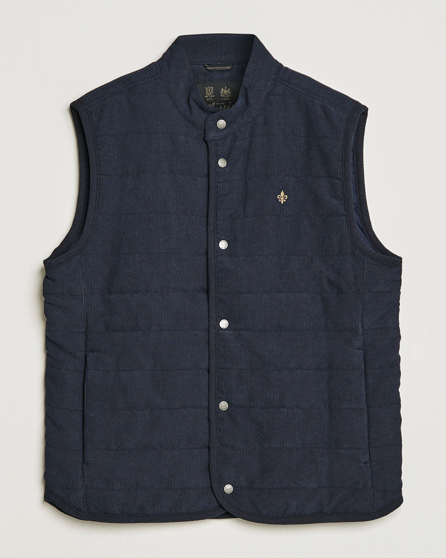 Hombres | Chalecos | Morris | Woburn Baby Cord Vest Blue