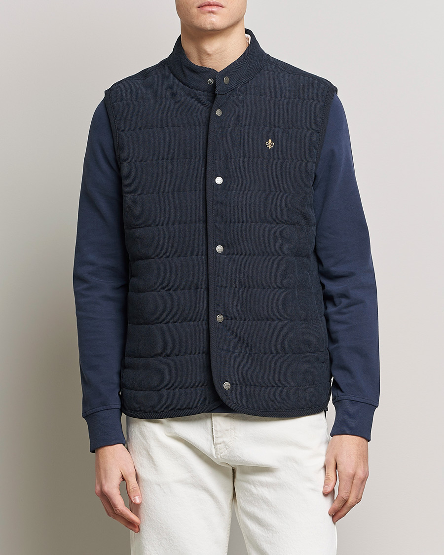 Hombres | Chalecos | Morris | Woburn Baby Cord Vest Blue