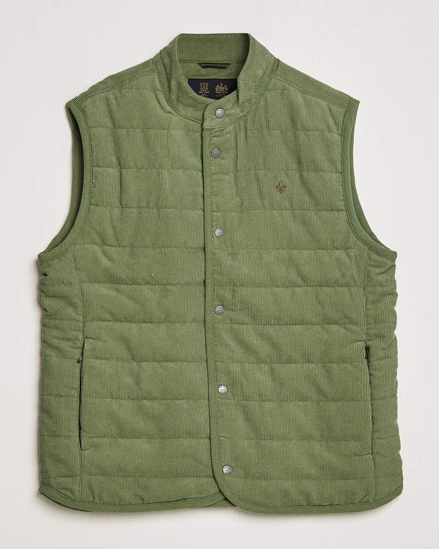 Hombres | Chalecos | Morris | Woburn Baby Cord Vest Sage Green