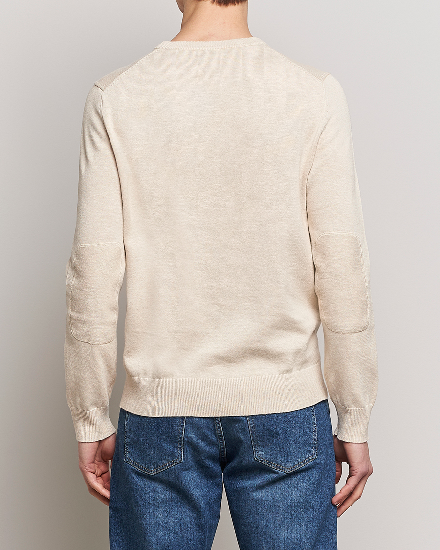 Hombres | Jerséis y prendas de punto | Morris | Harold Cotton/Linen Summer Crew Neck Off White