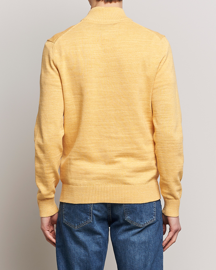 Hombres | Jerséis y prendas de punto | Morris | Randall Cotton Half Zip Yellow