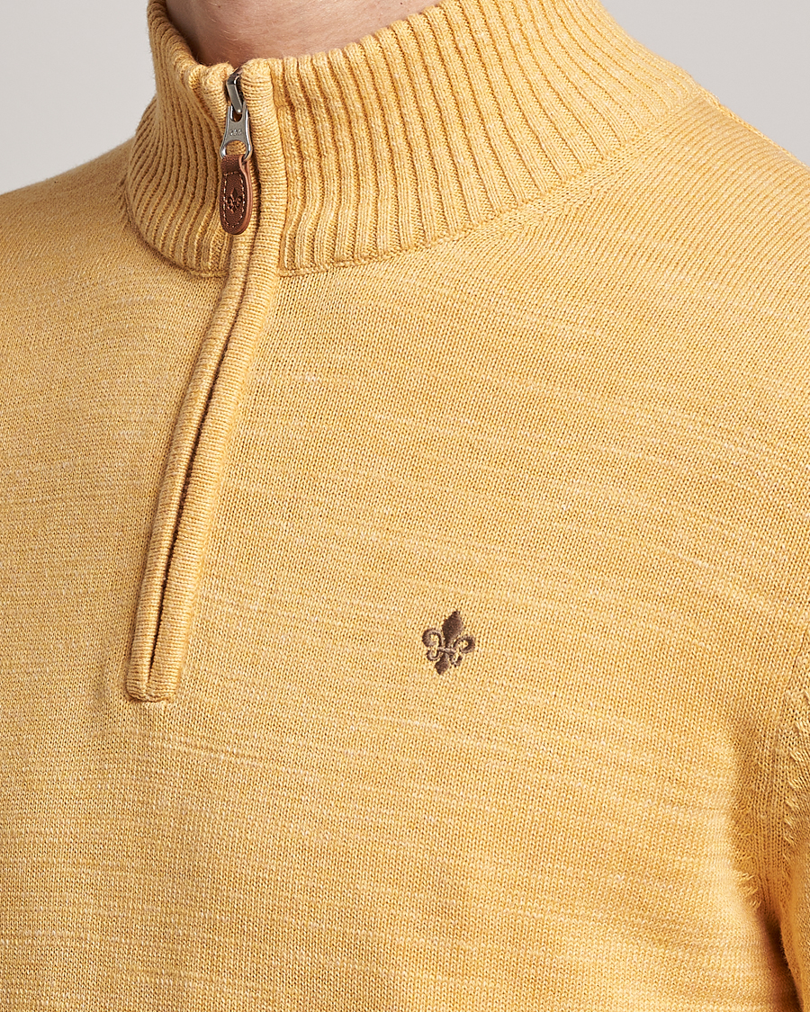 Hombres | Jerséis y prendas de punto | Morris | Randall Cotton Half Zip Yellow