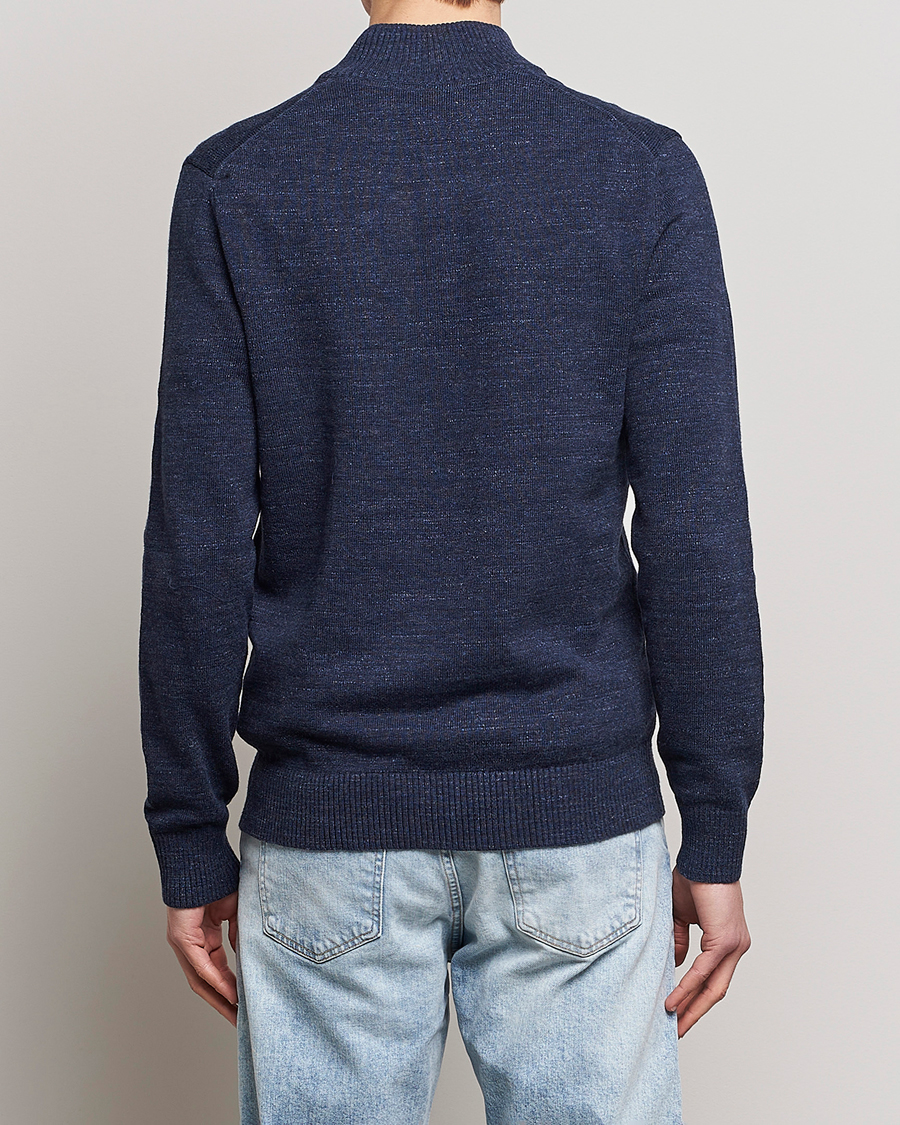 Hombres | Jerséis y prendas de punto | Morris | Randall Cotton Half Zip Navy