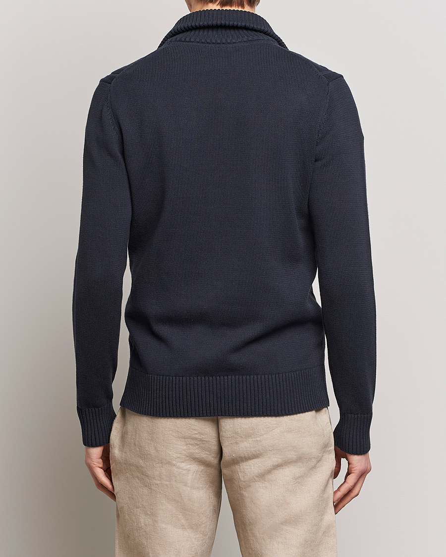 Hombres | Jerséis y prendas de punto | Morris | Raymond Cable Half Zip Old Blue