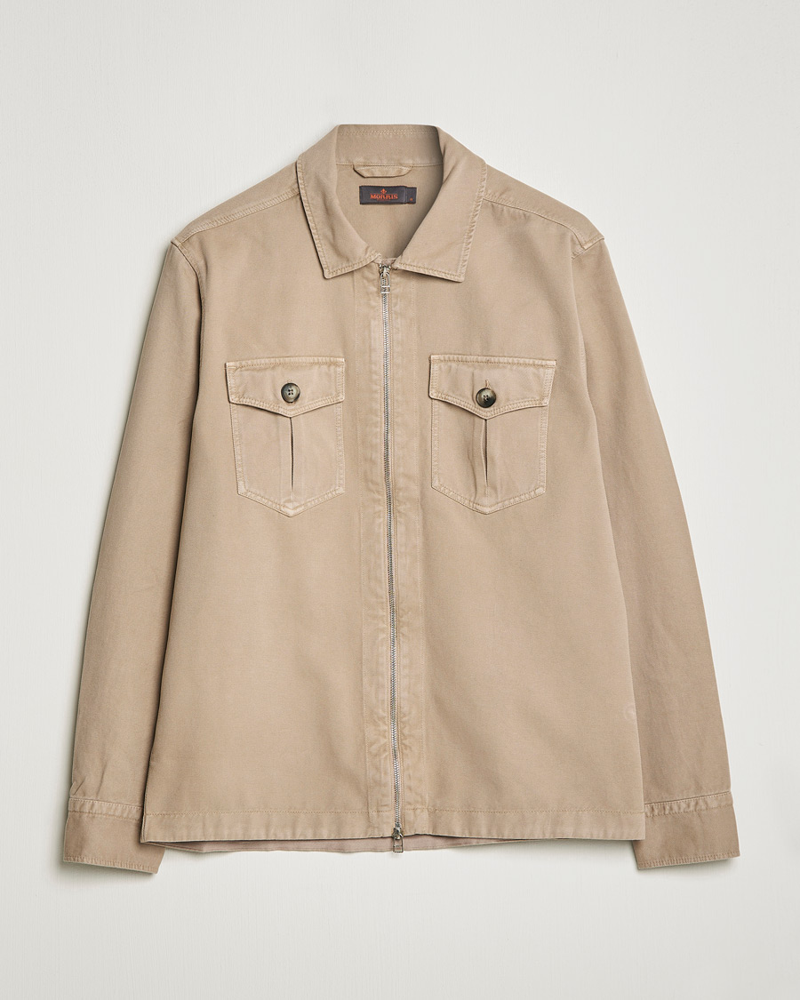 Hombres | Camisas | Morris | Brayden Zip Overshirt Khaki
