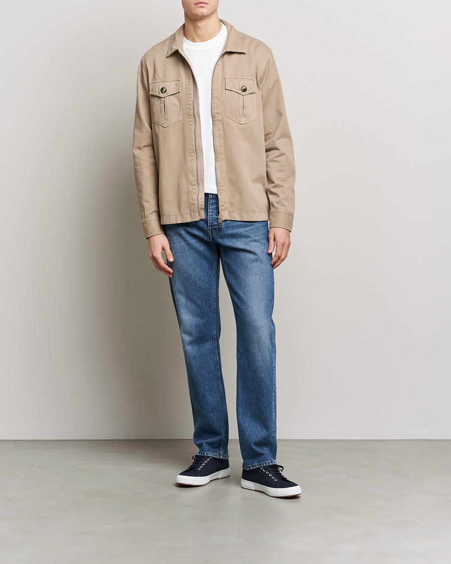 Hombres | Camisas | Morris | Brayden Zip Overshirt Khaki