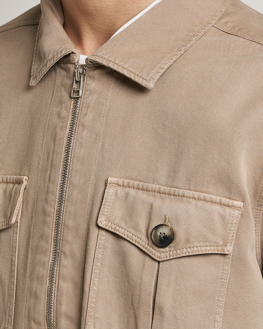 Hombres | Camisas | Morris | Brayden Zip Overshirt Khaki