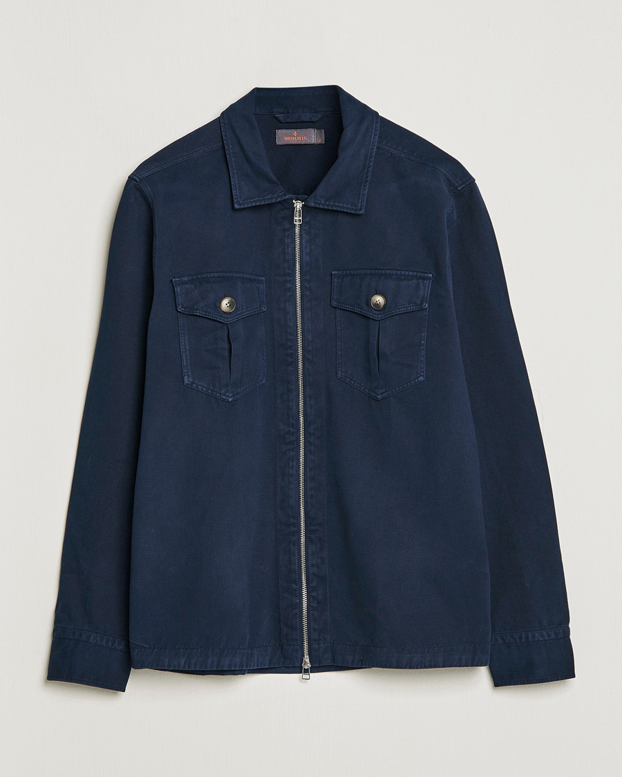 Hombres | Camisas | Morris | Brayden Zip Overshirt Old Blue