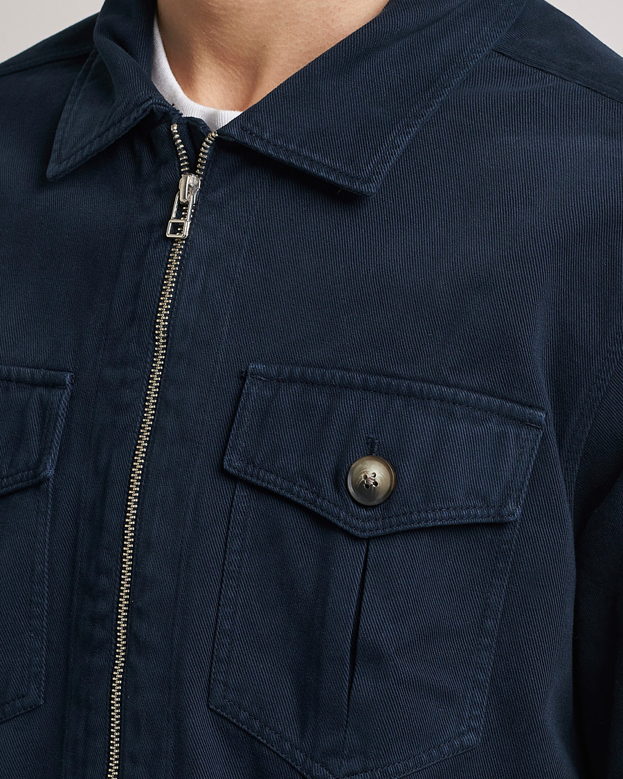 Hombres | Camisas | Morris | Brayden Zip Overshirt Old Blue