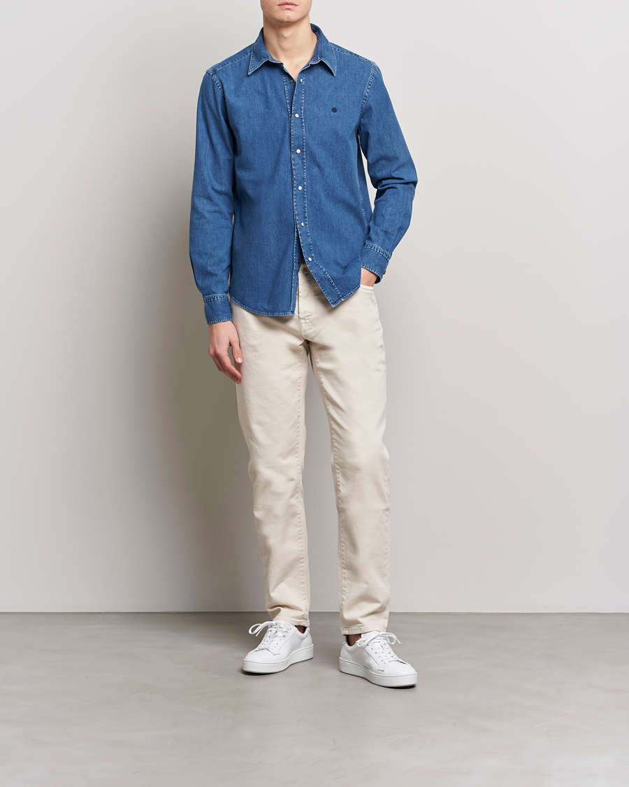 Hombres | Camisas | Morris | William Denim Shirt Medium Blue