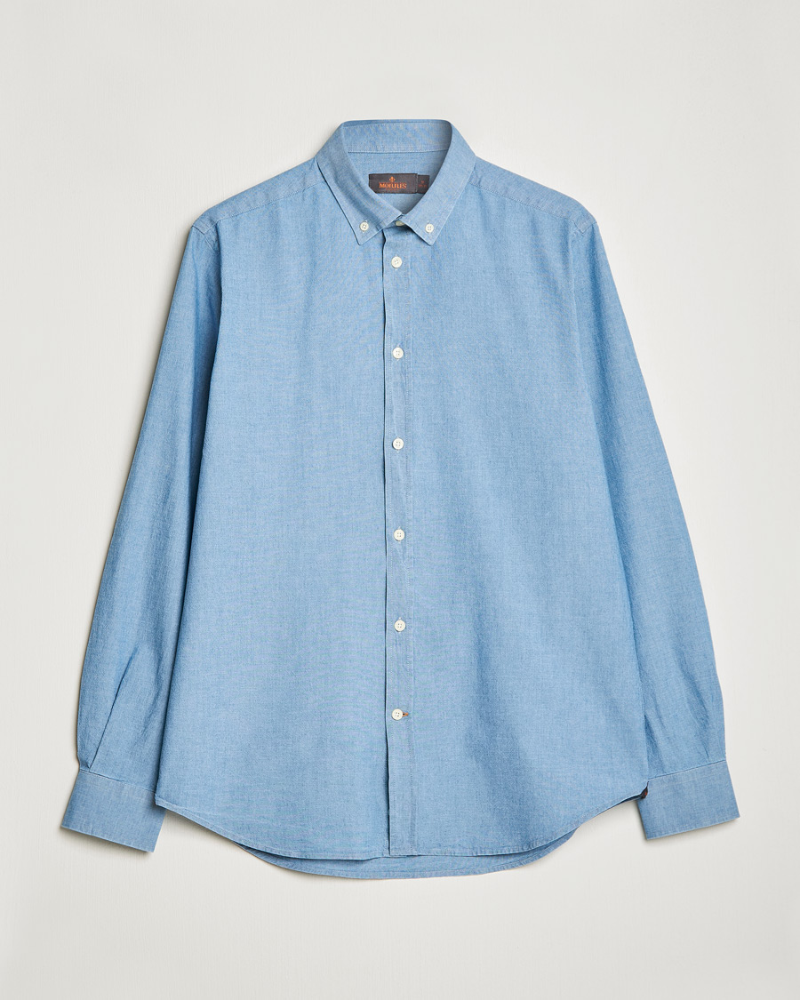 Hombres | Camisas | Morris | John Chambray Button Down Shirt Light Blue