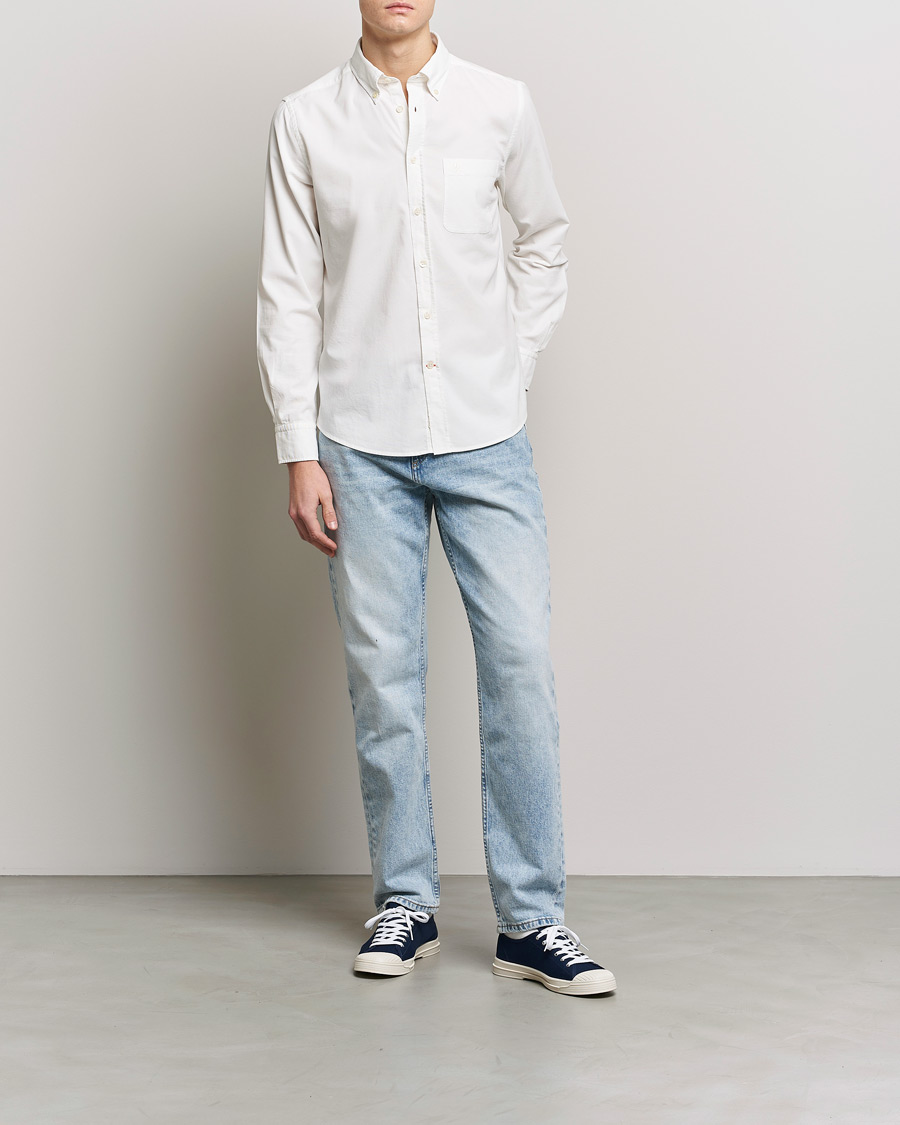 Hombres | Camisas | Morris | Summer Corduroy Shirt Off White