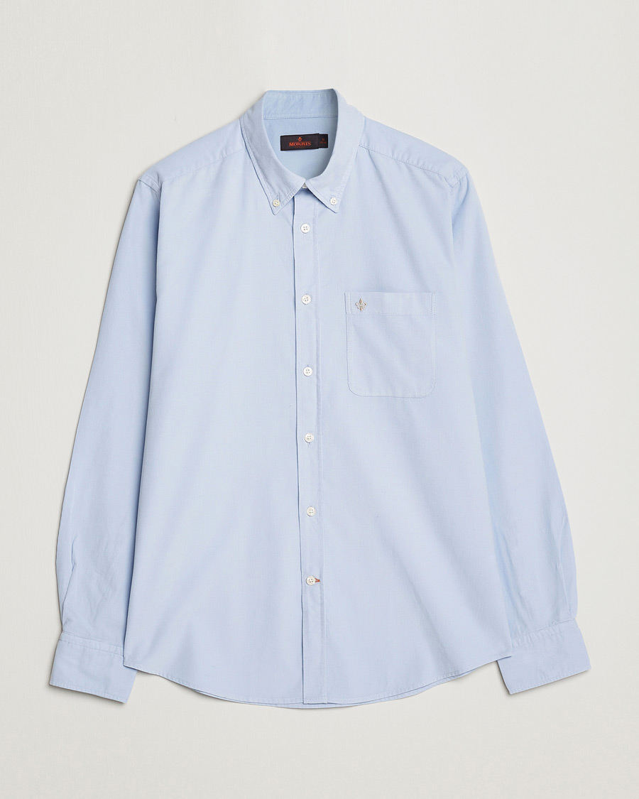 Hombres | Camisas | Morris | Summer Corduroy Shirt Light Blue
