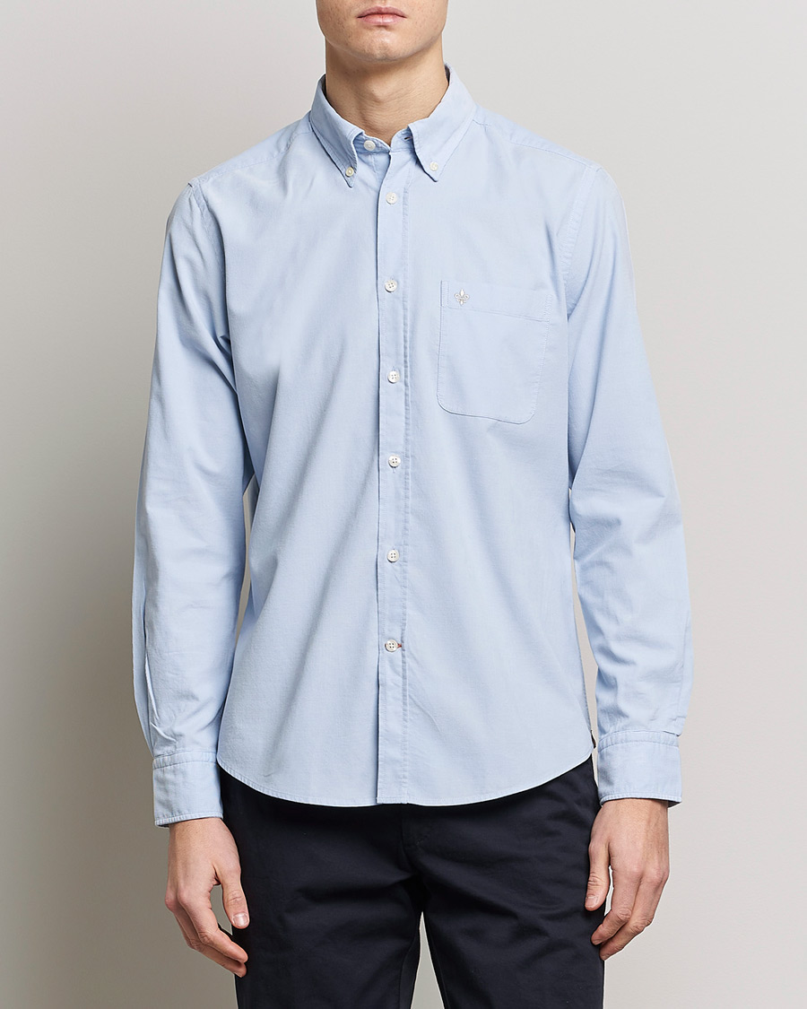 Hombres | Camisas | Morris | Summer Corduroy Shirt Light Blue