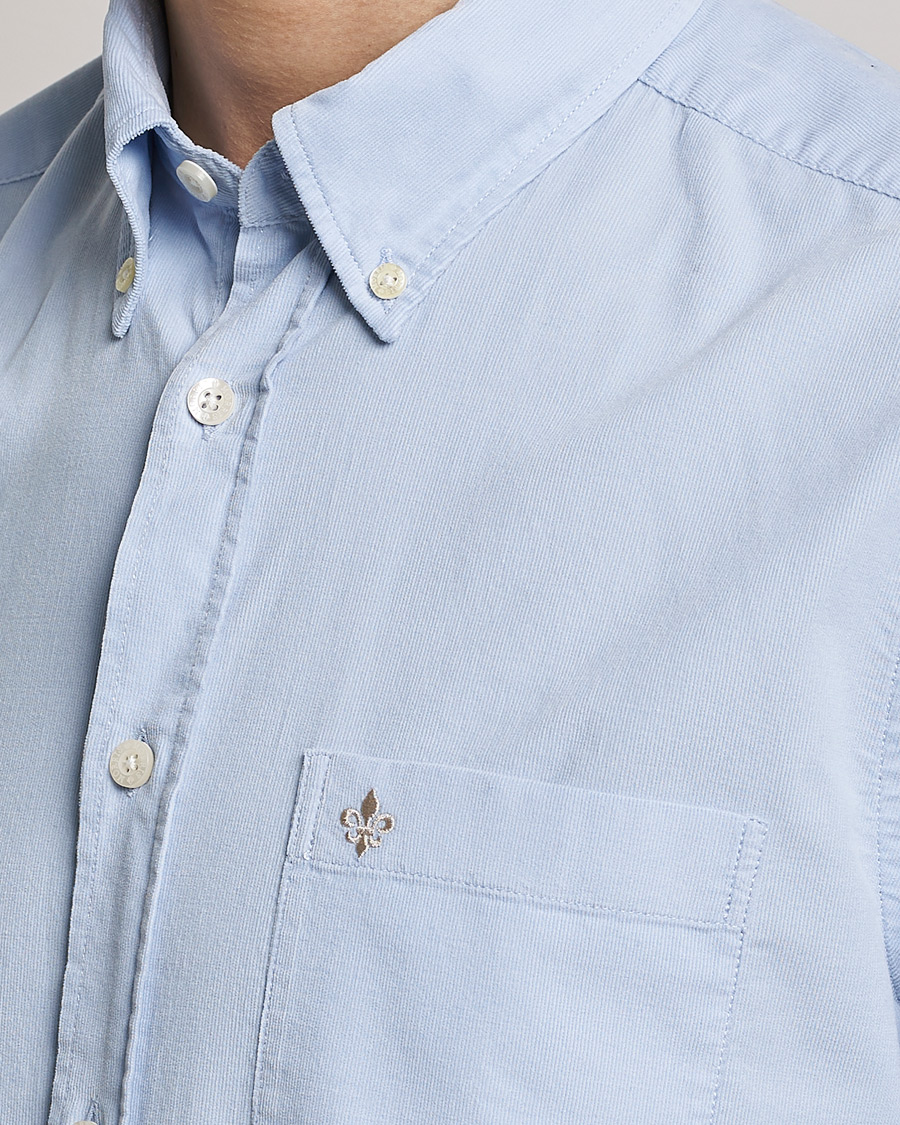 Hombres | Camisas | Morris | Summer Corduroy Shirt Light Blue