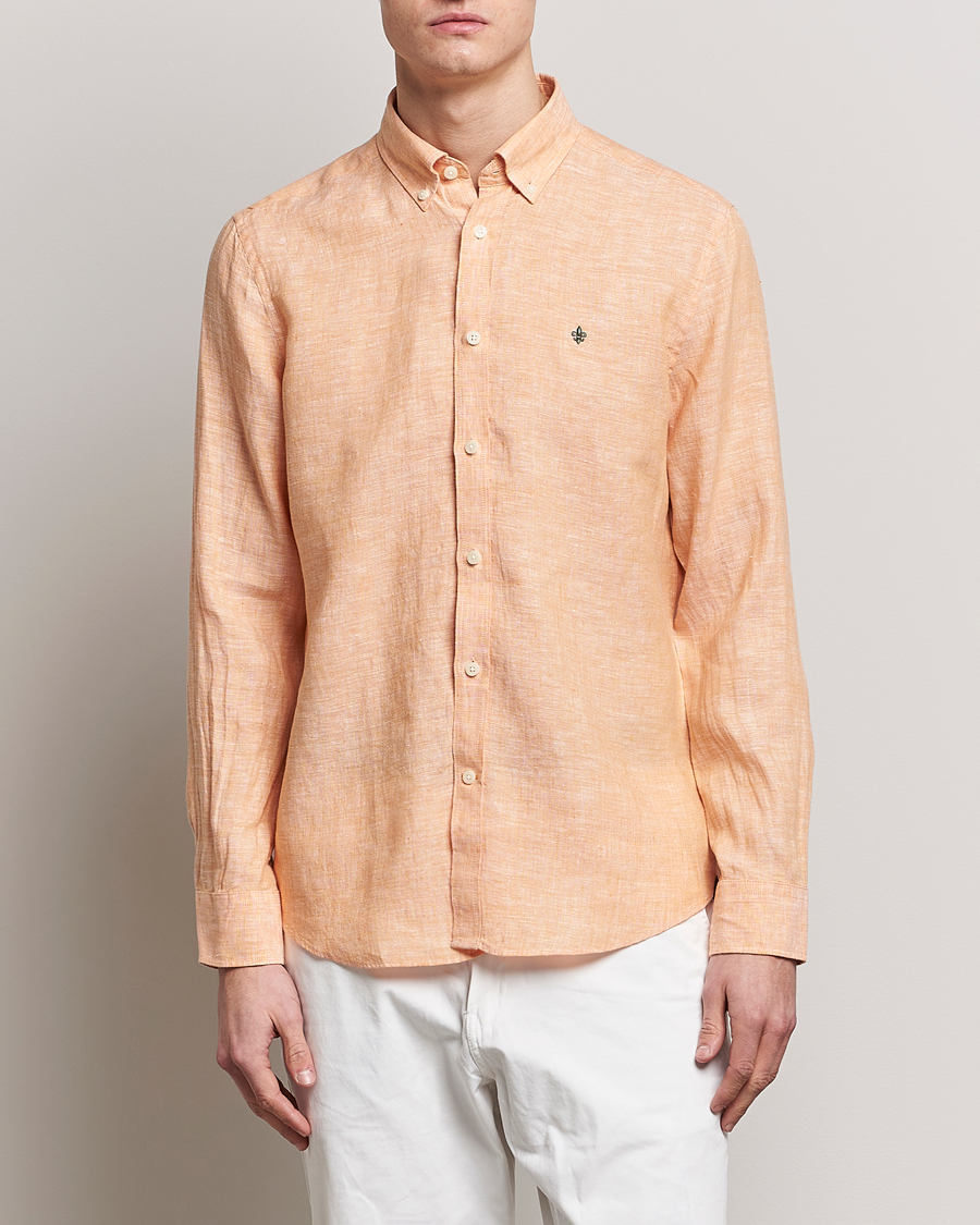 Hombres | Preppy Authentic | Morris | Douglas Linen Button Down Shirt Orange