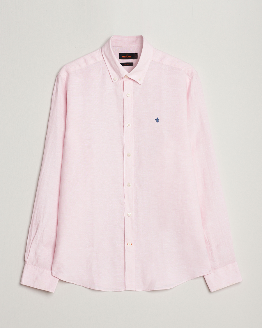 Hombres | Camisas | Morris | Douglas Button Down Linen Shirt Pink