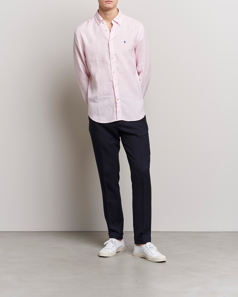 Hombres | Camisas | Morris | Douglas Button Down Linen Shirt Pink