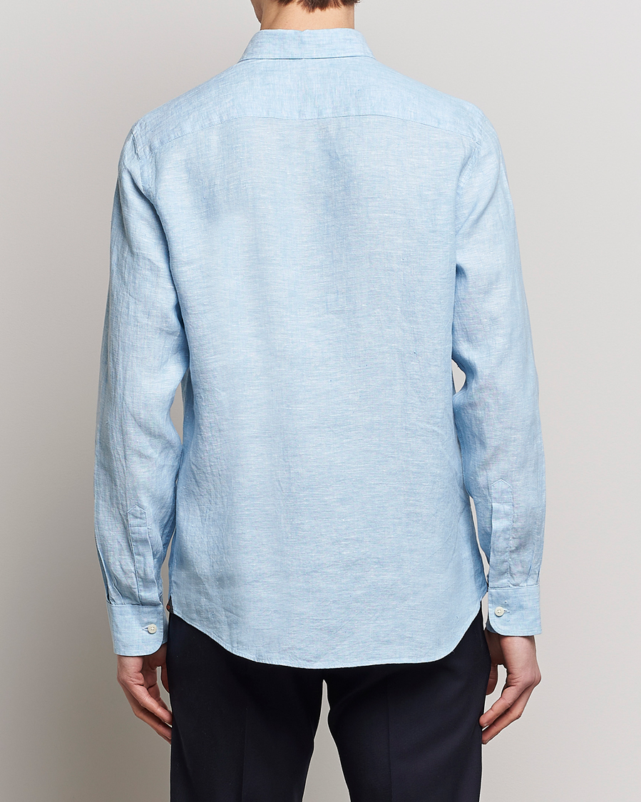 Hombres | Camisas | Morris | Douglas Linen Button Down Shirt Light Blue