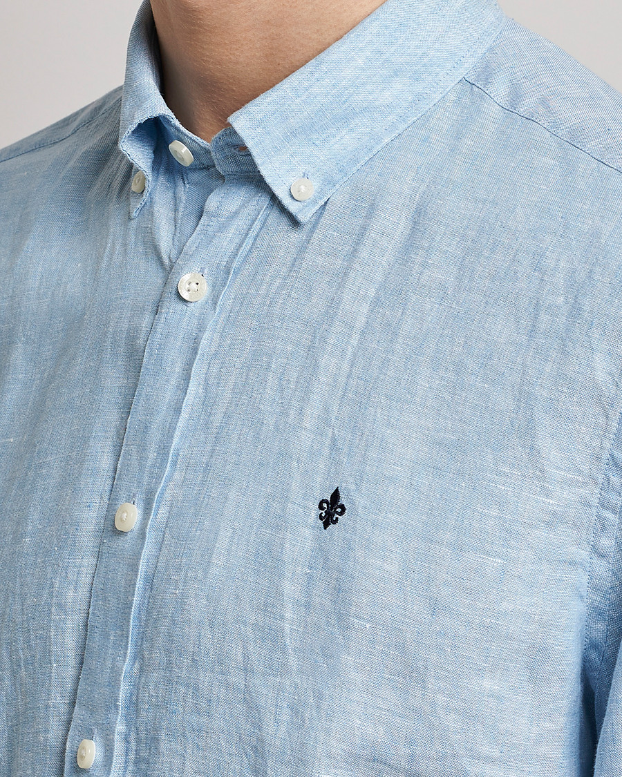 Hombres | Camisas | Morris | Douglas Linen Button Down Shirt Light Blue