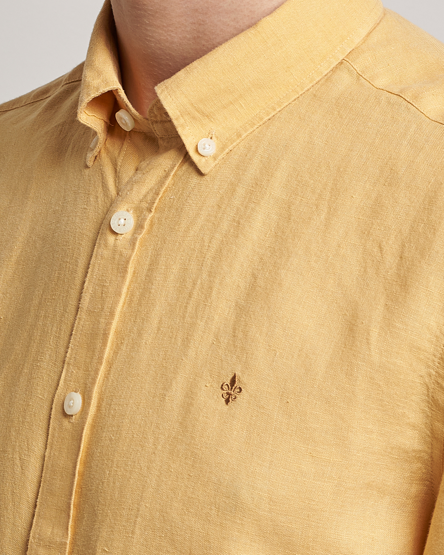 Hombres | Camisas | Morris | Douglas Linen Button Down Shirt Yellow