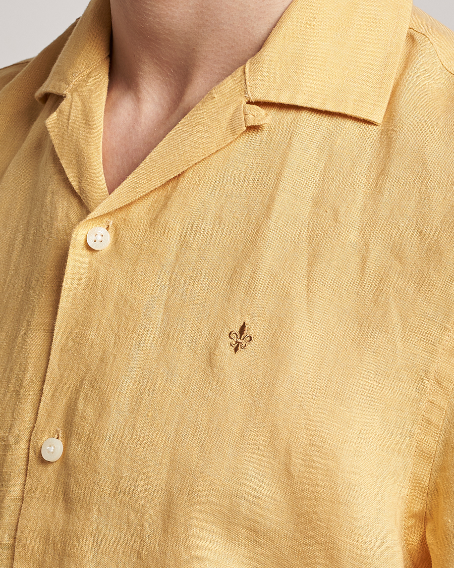 Hombres | Camisas | Morris | Douglas Linen Short Sleeve Shirt Yellow