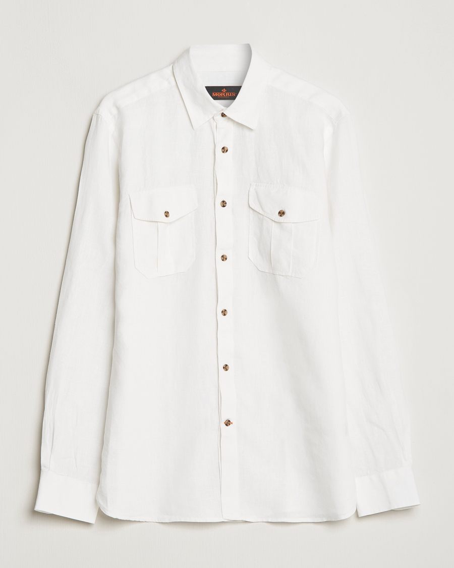 Hombres | Camisas | Morris | Safari Linen Shirt White