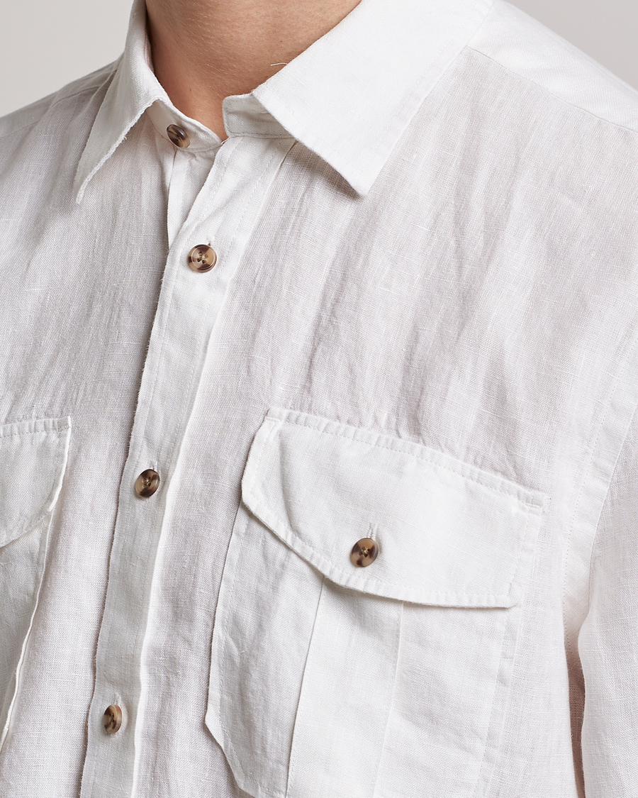 Hombres | Camisas | Morris | Safari Linen Shirt White
