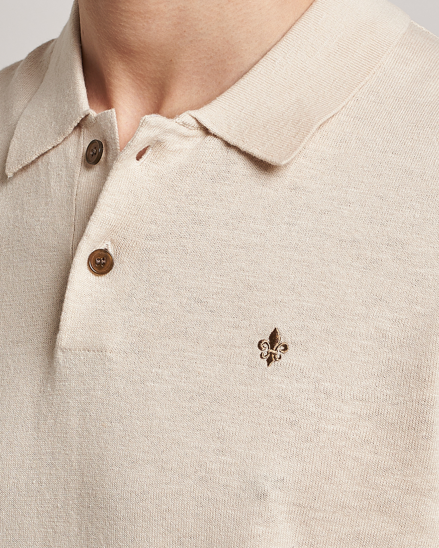 Hombres | Polos | Morris | Harold Cotton/Linen Summer Polo Off White