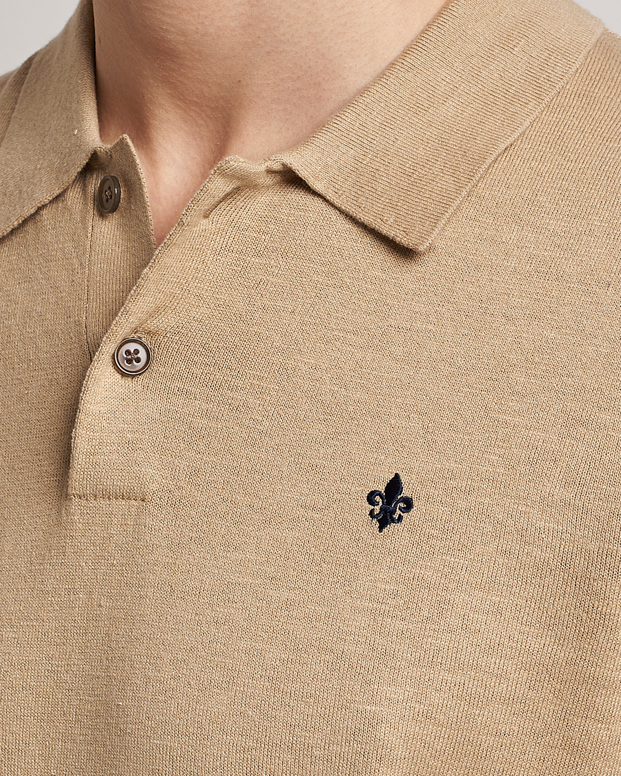 Hombres | Polos | Morris | Harold Cotton/Linen Summer Polo Camel