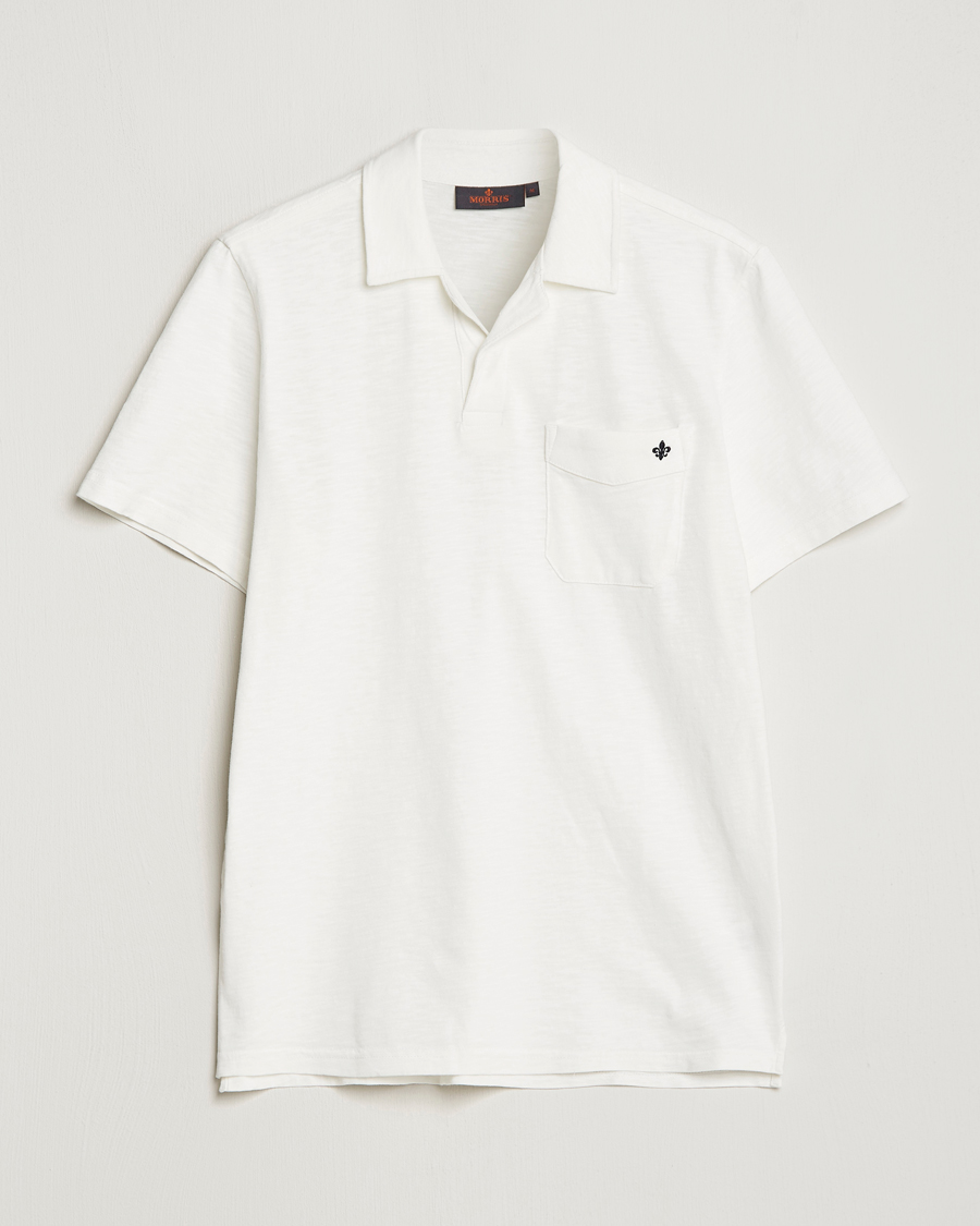 Hombres | Polos | Morris | Clopton Cotton Blend Polo Off White