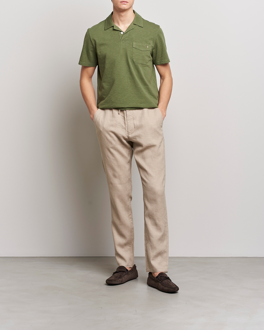 Hombres | Polos | Morris | Clopton Cotton Blend Polo Sage Green