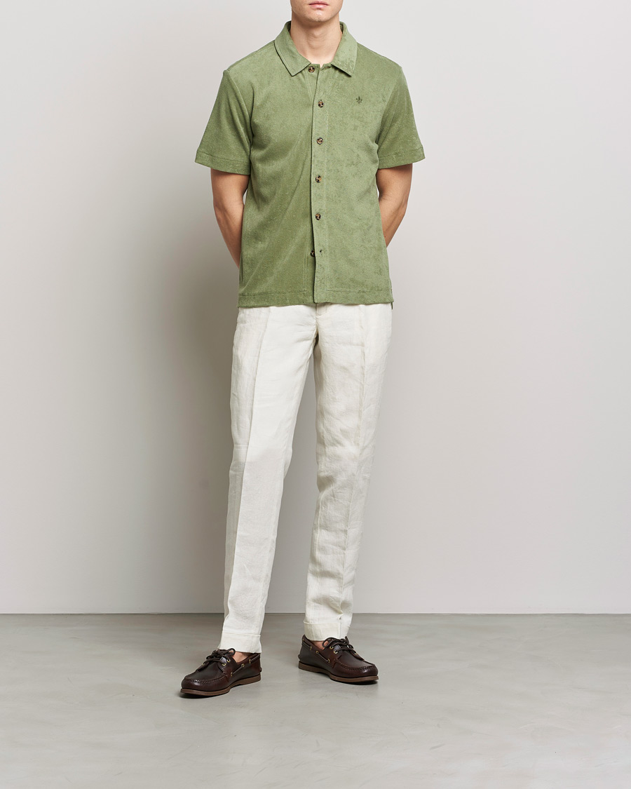 Hombres | Camisas | Morris | Hunter Terry Short Sleeve Shirt Sage Green